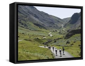 Cyclists Ascending Honister Pass, Lake District National Park, Cumbria, England, UK, Europe-James Emmerson-Framed Stretched Canvas