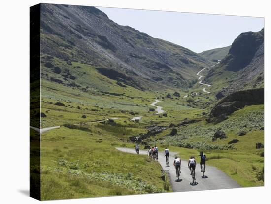 Cyclists Ascending Honister Pass, Lake District National Park, Cumbria, England, UK, Europe-James Emmerson-Stretched Canvas