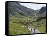 Cyclists Ascending Honister Pass, Lake District National Park, Cumbria, England, UK, Europe-James Emmerson-Framed Stretched Canvas