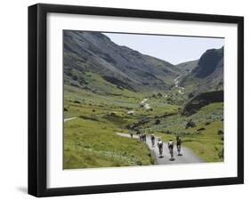 Cyclists Ascending Honister Pass, Lake District National Park, Cumbria, England, UK, Europe-James Emmerson-Framed Photographic Print