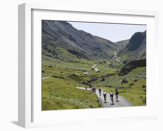 Cyclists Ascending Honister Pass, Lake District National Park, Cumbria, England, UK, Europe-James Emmerson-Framed Photographic Print