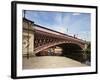 Cyclists by the River Aire at Crown Point Bridge, Leeds, West Yorkshire, Yorkshire, England, UK-Mark Sunderland-Framed Photographic Print