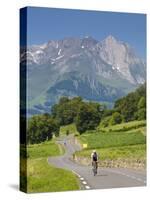 Cyclists, Grange Sous La Neige, Midi-Pyrenees, France-Doug Pearson-Stretched Canvas