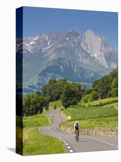 Cyclists, Grange Sous La Neige, Midi-Pyrenees, France-Doug Pearson-Stretched Canvas