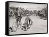 Cyclists on the Way to the Bois Du Boulogne-null-Framed Stretched Canvas