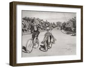 Cyclists on the Way to the Bois Du Boulogne-null-Framed Giclee Print