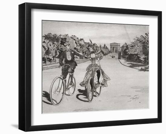 Cyclists on the Way to the Bois Du Boulogne-null-Framed Giclee Print