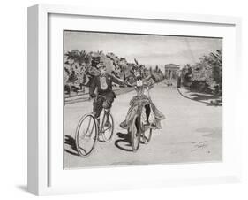 Cyclists on the Way to the Bois Du Boulogne-null-Framed Giclee Print