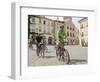 Cyclists Riding Through Namesti in Town of Mikulov, Brnensko Region-Richard Nebesky-Framed Photographic Print