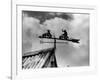 Cyclists Weathervane-null-Framed Photographic Print