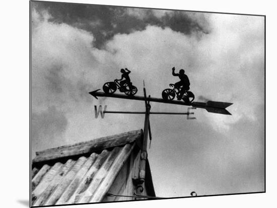 Cyclists Weathervane-null-Mounted Photographic Print