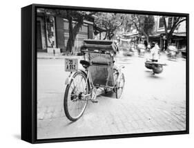 Cyclo in Old Hanoi, Vietnam-Walter Bibikow-Framed Stretched Canvas