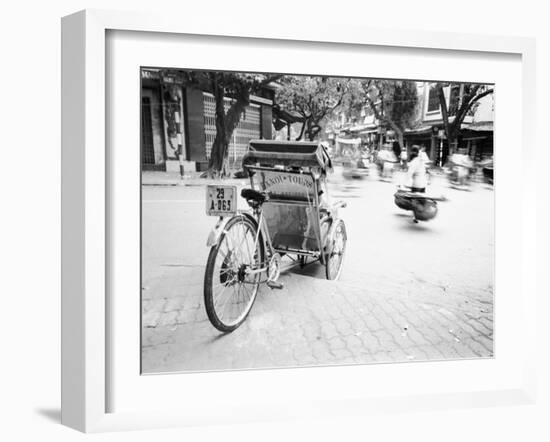 Cyclo in Old Hanoi, Vietnam-Walter Bibikow-Framed Premium Photographic Print