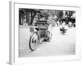 Cyclo in Old Hanoi, Vietnam-Walter Bibikow-Framed Photographic Print