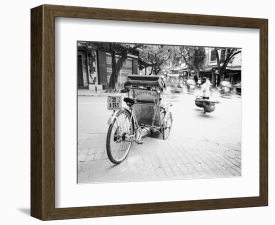 Cyclo in Old Hanoi, Vietnam-Walter Bibikow-Framed Photographic Print