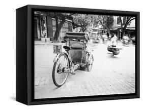 Cyclo in Old Hanoi, Vietnam-Walter Bibikow-Framed Stretched Canvas