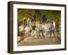 Cyclos and Bicycles on Street at Dusk, Hoi An, Quang Nam, Vietnam, Indochina, Southeast Asia, Asia-Ian Trower-Framed Photographic Print