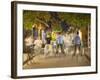 Cyclos and Bicycles on Street at Dusk, Hoi An, Quang Nam, Vietnam, Indochina, Southeast Asia, Asia-Ian Trower-Framed Photographic Print
