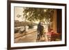 Cyclos Passing Restaurant, Hoi an (Unesco World Heritage Site), Quang Ham, Vietnam-Ian Trower-Framed Photographic Print