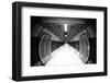 Cylindric Tunnel for Pedestrians, Monochrome Toned.-Jose AS Reyes-Framed Photographic Print