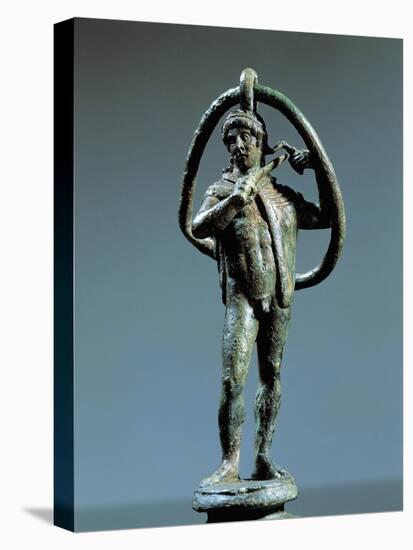 Cyma, Bronze Figurine of Athlete Cutting a Lock of His Hair-null-Stretched Canvas