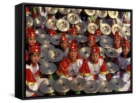 Cymbals Performance at Chinese New Year Celebration, Beijing, China-Keren Su-Framed Stretched Canvas