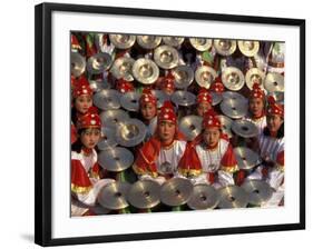 Cymbals Performance at Chinese New Year Celebration, Beijing, China-Keren Su-Framed Photographic Print