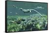 Cymbospondylus, a Very Large and Early Triassic Ichthyosaur-Stocktrek Images-Framed Stretched Canvas