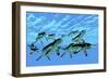 Cymbospondylus Ichthyosaurs Swim Together in a Pod Searching for Prey-Stocktrek Images-Framed Art Print