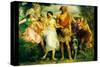 Cymon and Iphigenia-John Everett Millais-Stretched Canvas