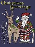 Tipsy Reindeer Be Merry Checks Repeat-Cyndi Lou-Giclee Print