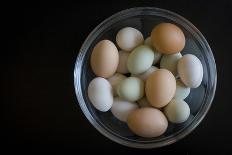 A Glass Bowl Full of Colorful Backyard Chicken Eggs-Cynthia Classen-Photographic Print