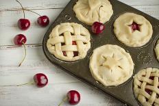 A Tin Filled with Small Fresh Cherry Pies Ready to Go into the Oven-Cynthia Classen-Photographic Print