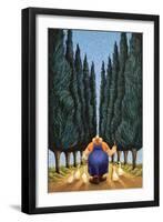 Cypress and Geese-Lowell Herrero-Framed Art Print