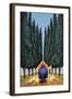 Cypress and Geese-Lowell Herrero-Framed Art Print