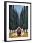 Cypress and Geese-Lowell Herrero-Framed Art Print