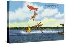 Cypress Gardens, Florida - View of Clowns Waterskiing-Lantern Press-Stretched Canvas