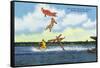 Cypress Gardens, Florida - View of Clowns Waterskiing-Lantern Press-Framed Stretched Canvas