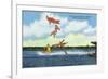 Cypress Gardens, Florida - View of Clowns Waterskiing-Lantern Press-Framed Art Print