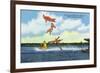 Cypress Gardens, Florida - View of Clowns Waterskiing-Lantern Press-Framed Art Print