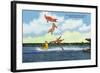 Cypress Gardens, Florida - View of Clowns Waterskiing-Lantern Press-Framed Art Print