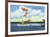 Cypress Gardens, Florida - View of Clowns Waterskiing-Lantern Press-Framed Premium Giclee Print