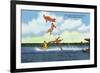 Cypress Gardens, Florida - View of Clowns Waterskiing-Lantern Press-Framed Premium Giclee Print