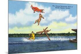 Cypress Gardens, Florida - View of Clowns Waterskiing-Lantern Press-Mounted Premium Giclee Print