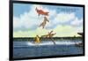 Cypress Gardens, Florida - View of Clowns Waterskiing-Lantern Press-Framed Art Print