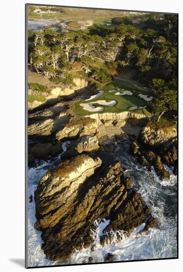 Cypress Point Golf Course, aerial coastline-J.D. Cuban-Mounted Premium Photographic Print