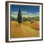 Cypress Tree and Cornfields, 1990-Liz Wright-Framed Giclee Print