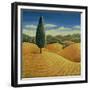 Cypress Tree and Cornfields, 1990-Liz Wright-Framed Giclee Print