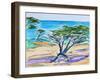 Cypress Tree, Carmel Bay, 2019, (watercolor on paper)-Richard Fox-Framed Giclee Print