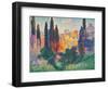 Cypress Trees at Cagnes-Henri Edmond Cross-Framed Art Print